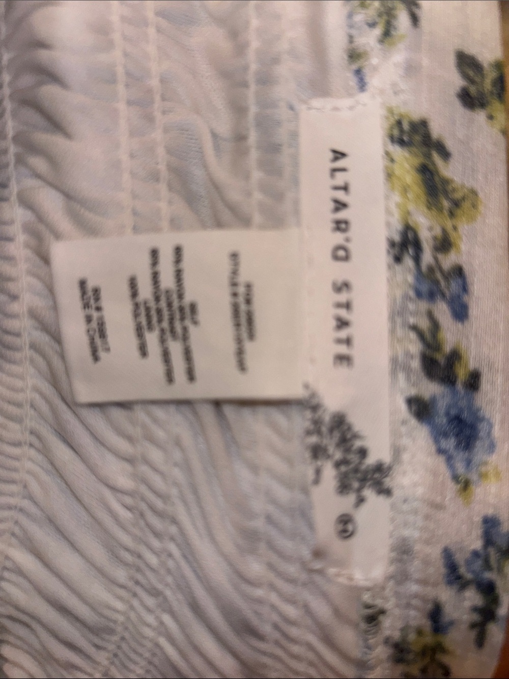 Altar'd State Blue and White Floral Tiered Mini Dress - Picture 6 of 6